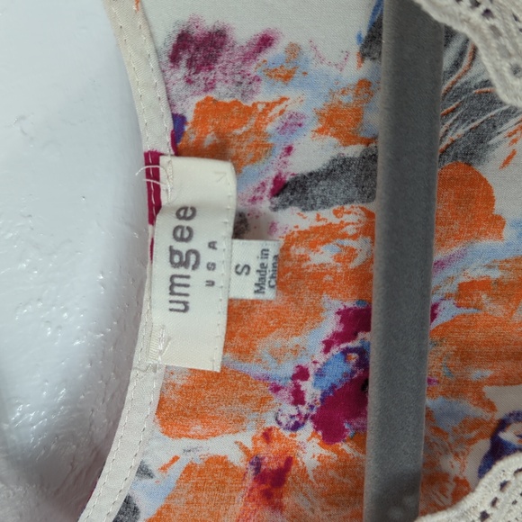 UMGEE USA Floral Boho Multicored Mini Flowy Relaxed Boxy Dress Size Small - Picture 6 of 14